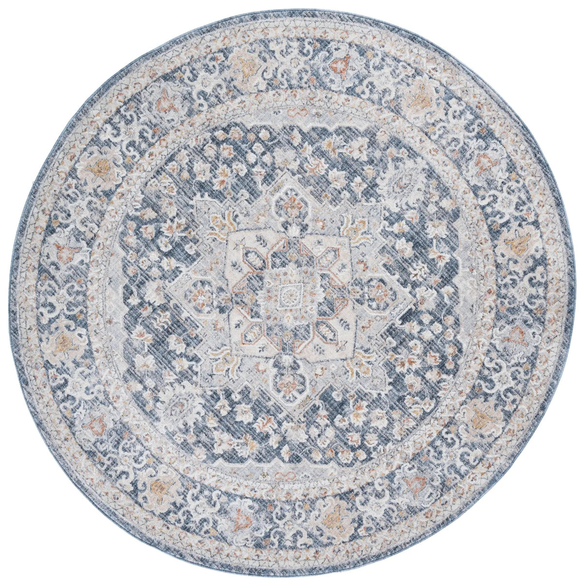 Safavieh Scarlett 400 6'-7" x 6'-7" Rug in Navy / Ivory Rust
