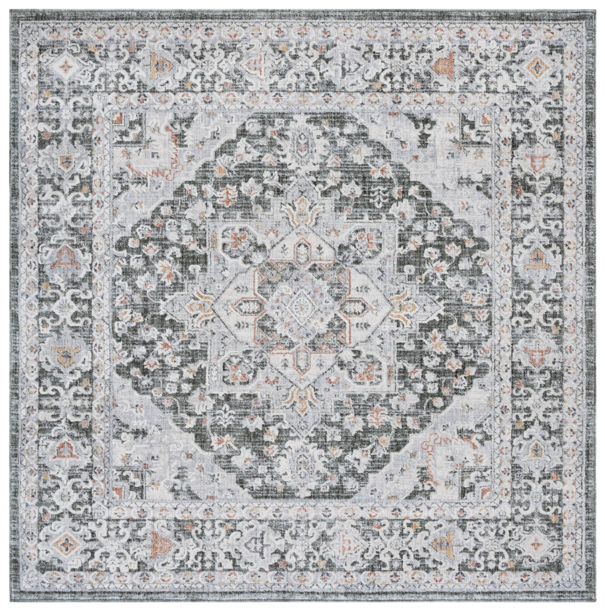 Safavieh Scarlett 400 6'-7" x 6'-7" Rug in Green / Ivory Rust