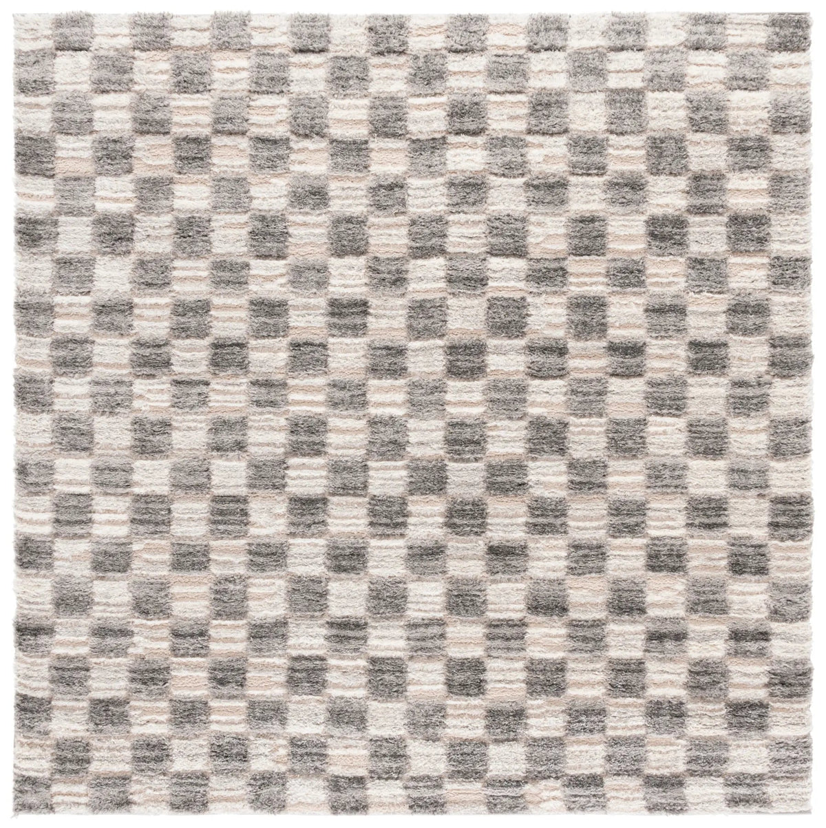 Safavieh Seattle Shag 900 6'-7" x 6'-7" Rug in Ivory / Grey