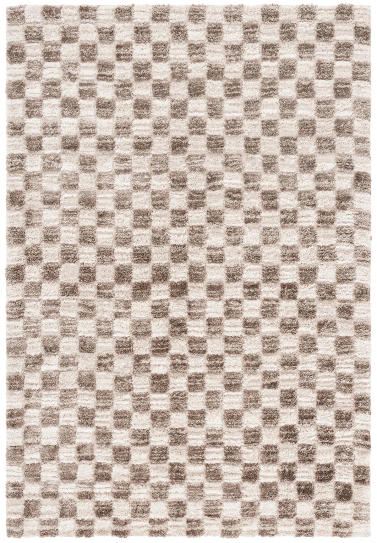 Safavieh Seattle Shag 900 4'-0" x 6'-0" Rug in Ivory / Brown