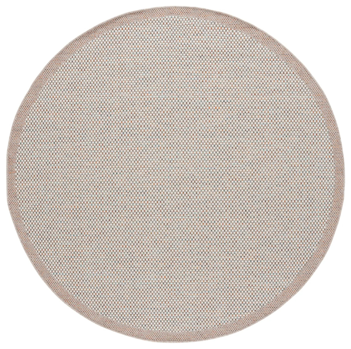 Safavieh Sisal All-Weather 6'-7" x 6'-7" Rug in Ivory / Aqua Orange