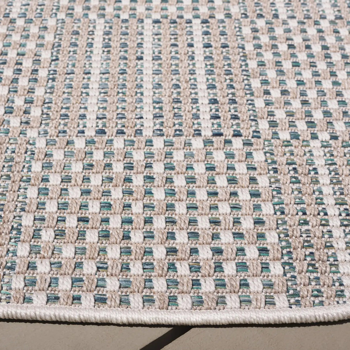 Safavieh Sisal All-Weather 6'-7" x 6'-7" Rug in Aqua / Beige Ivory