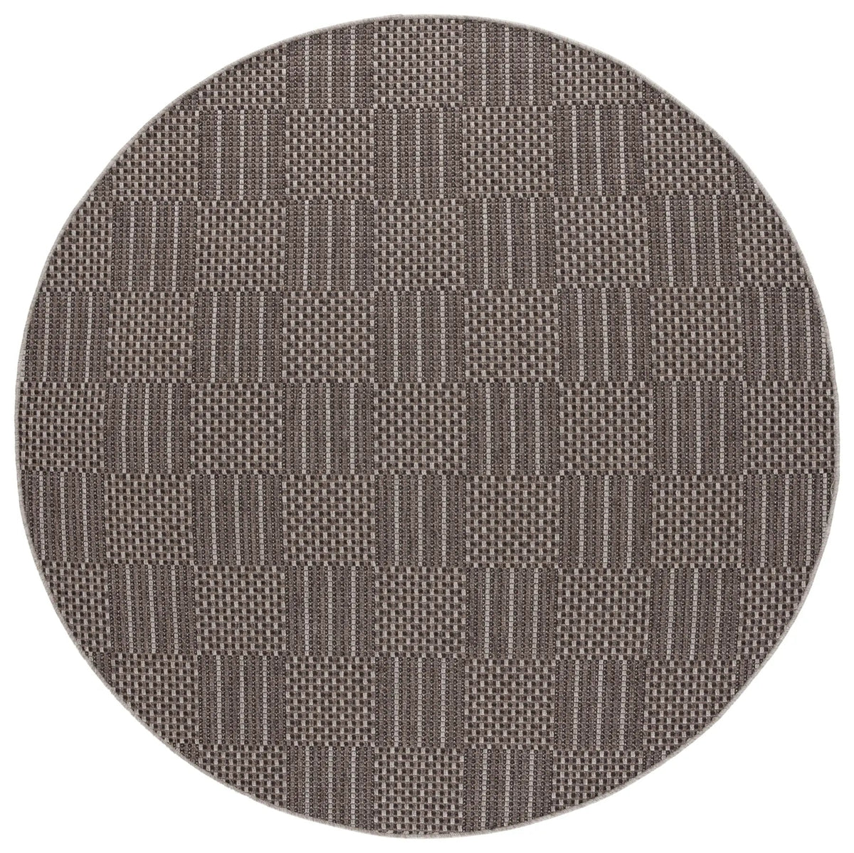 Safavieh Sisal All-Weather 6'-7" x 6'-7" Rug in Black / Grey