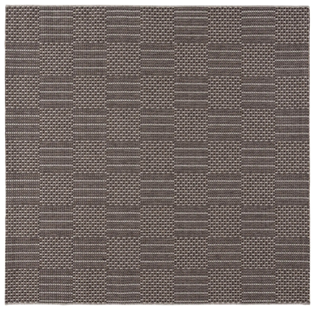 Safavieh Sisal All-Weather 6'-7" x 6'-7" Rug in Black / Grey