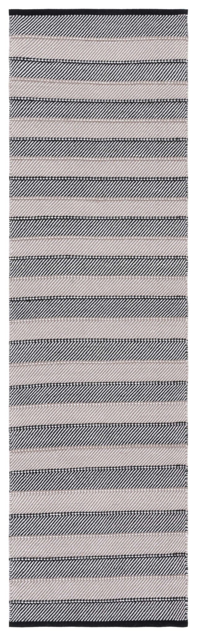 Safavieh Striped Kilim Stk803Z Ivory/Black Rug.