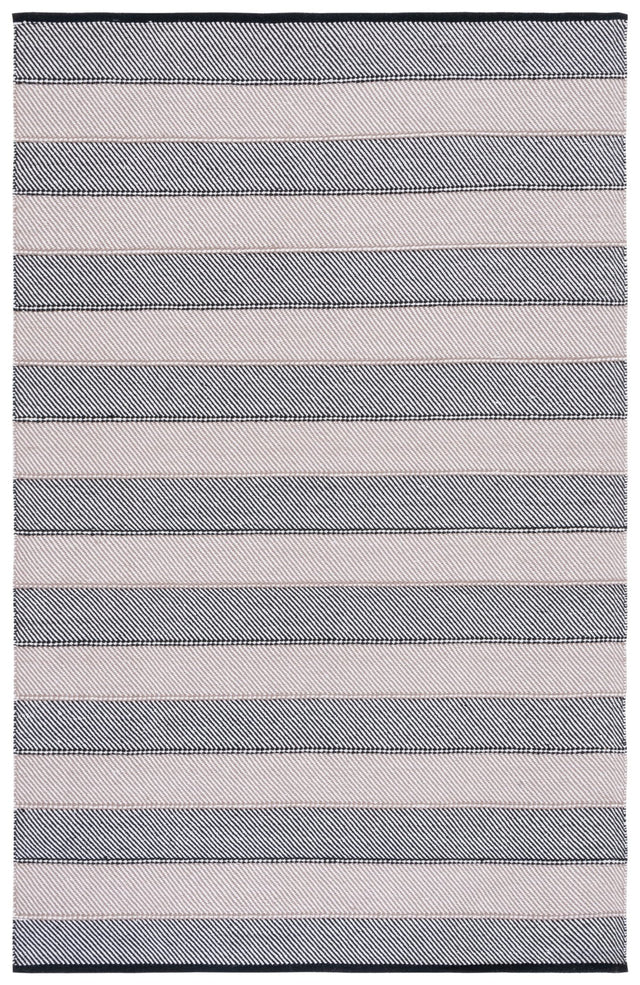 Safavieh Striped Kilim Stk803Z Ivory/Black Rug.