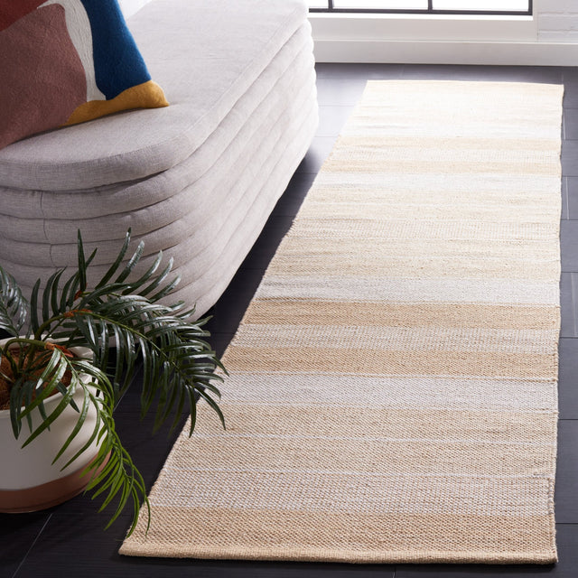 Safavieh Striped Kilim Stk804D Ivory/Gold Rug.