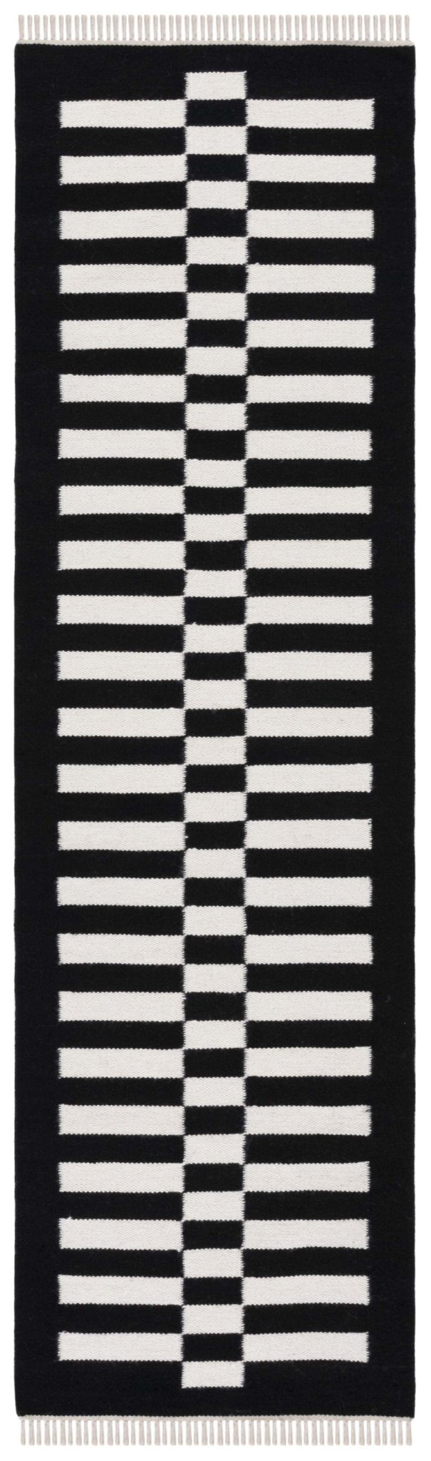 Safavieh Striped Kilim Stk805Z Black/Ivory Rug.