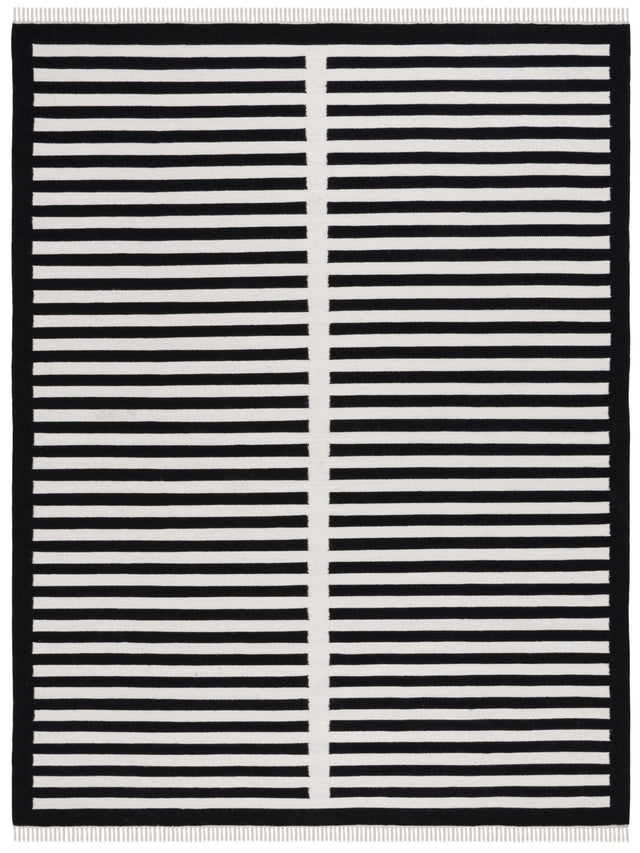 Safavieh Striped Kilim Stk806Z Ivory/Black Rug.