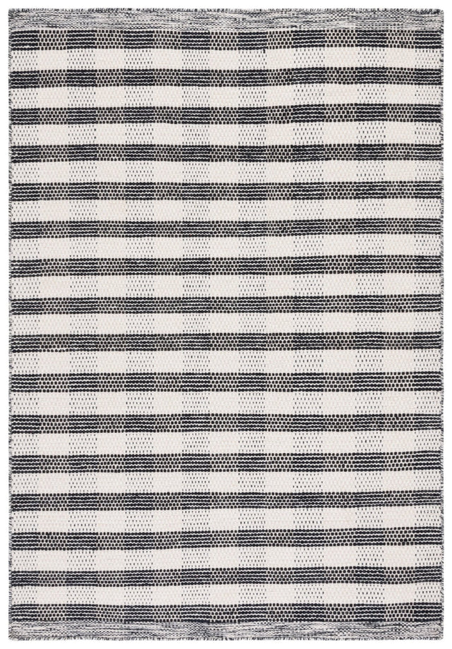 Safavieh Striped Kilim Stk807Z Black/Ivory Rug.
