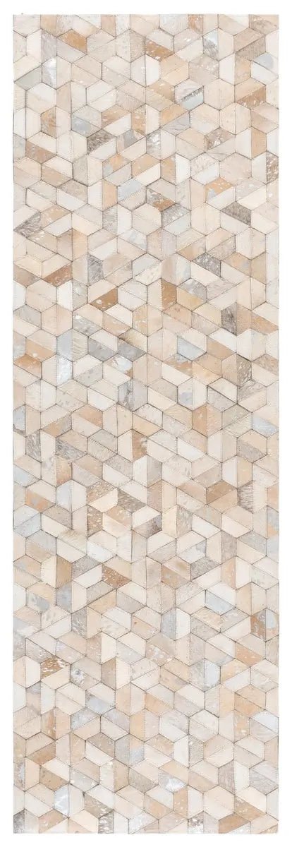 Safavieh Studio Leather 2'-3" x 7'-0" Rug in Ivory / Silver