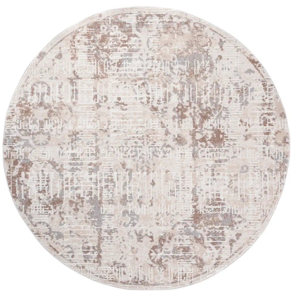 Safavieh Sydney 6'-6" x 6'-6" Rug in Beige / Brown Grey