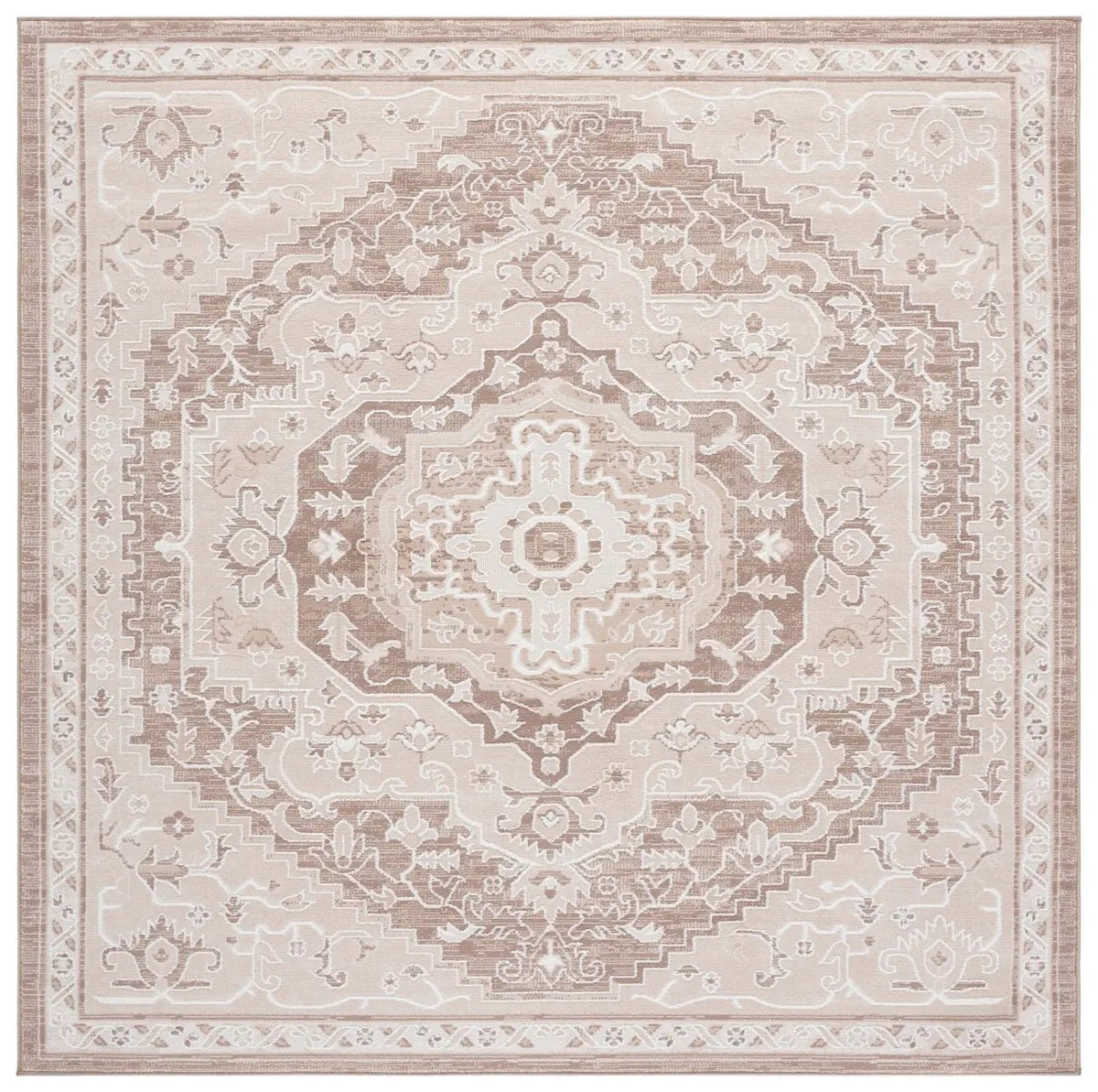 Safavieh Sydney 6'-6" x 6'-6" Rug in Beige / Brown Ivory