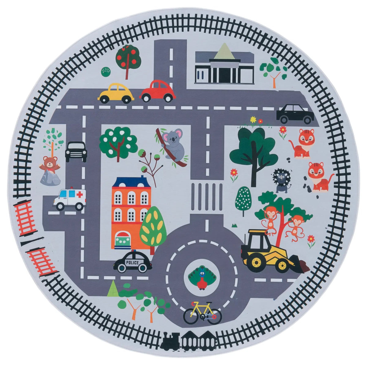 Safavieh Tacoma Kids 100 5'-0" x 5'-0" Rug in Ivory / Grey