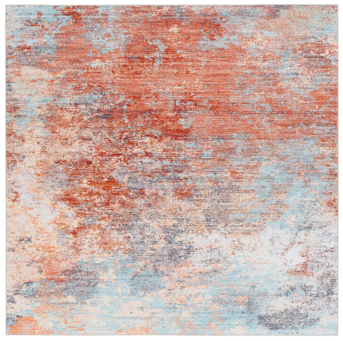 Safavieh Tacoma 6'-0" x 6'-0" Rug in Rust / Aqua