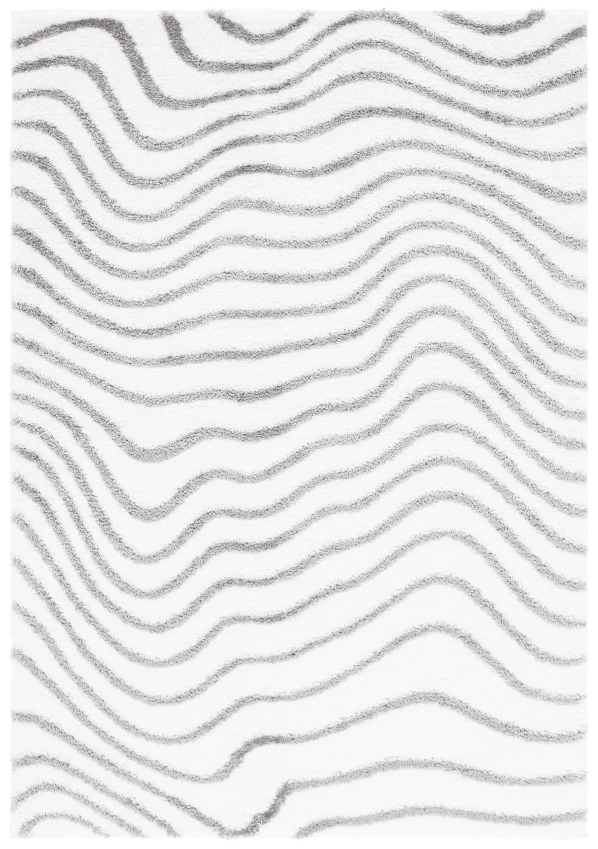 Safavieh Tahoe Shag 4'-0" x 6'-0" Rug in Ivory / Grey