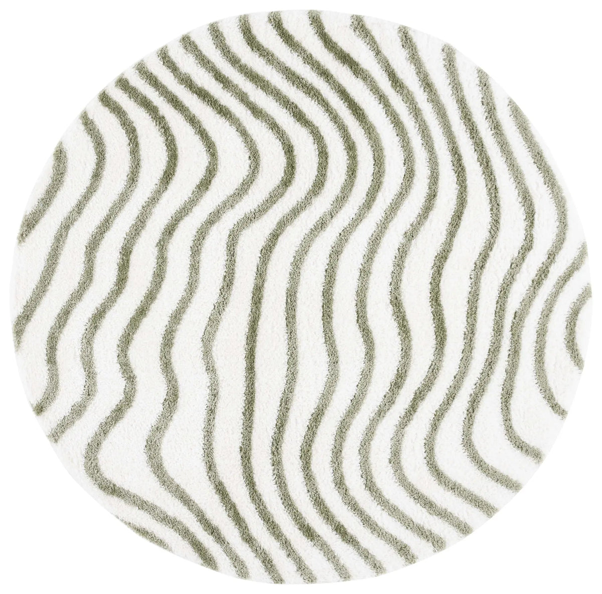 Safavieh Tahoe Shag 6'-7" x 6'-7" Rug in Ivory / Green