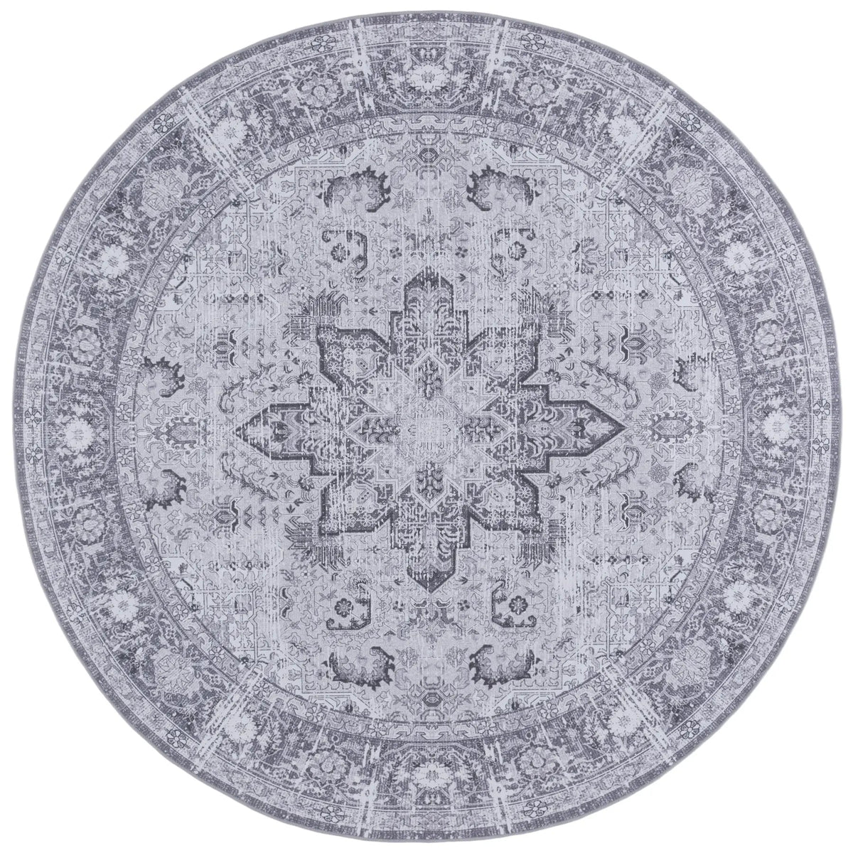 Safavieh Tucson 6'-0" x 6'-0" Rug in Dark Grey / Grey