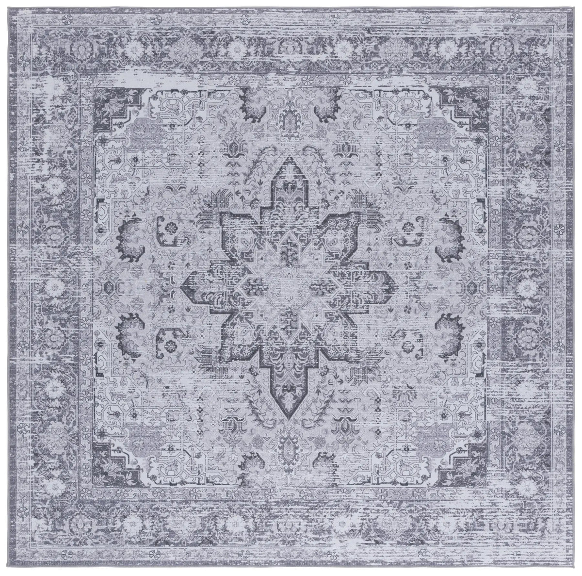 Safavieh Tucson 6'-0" x 6'-0" Rug in Dark Grey / Grey