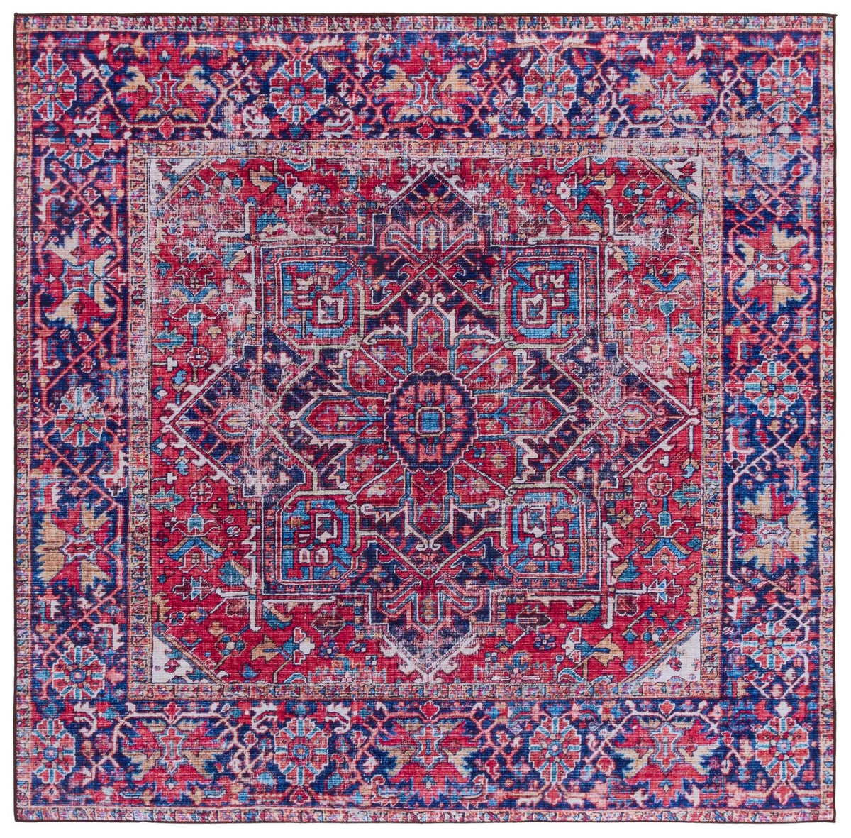 Safavieh Tucson 6'-0" x 6'-0" Rug in Red / Navy