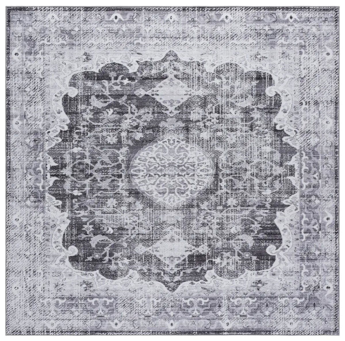 Safavieh Tucson 6'-0" x 6'-0" Rug in Dark Grey / Light Grey