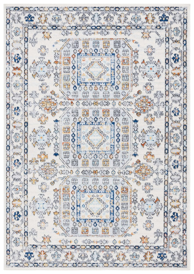 Safavieh Tulum Tul660A Ivory Grey/Blue Rust Rug.