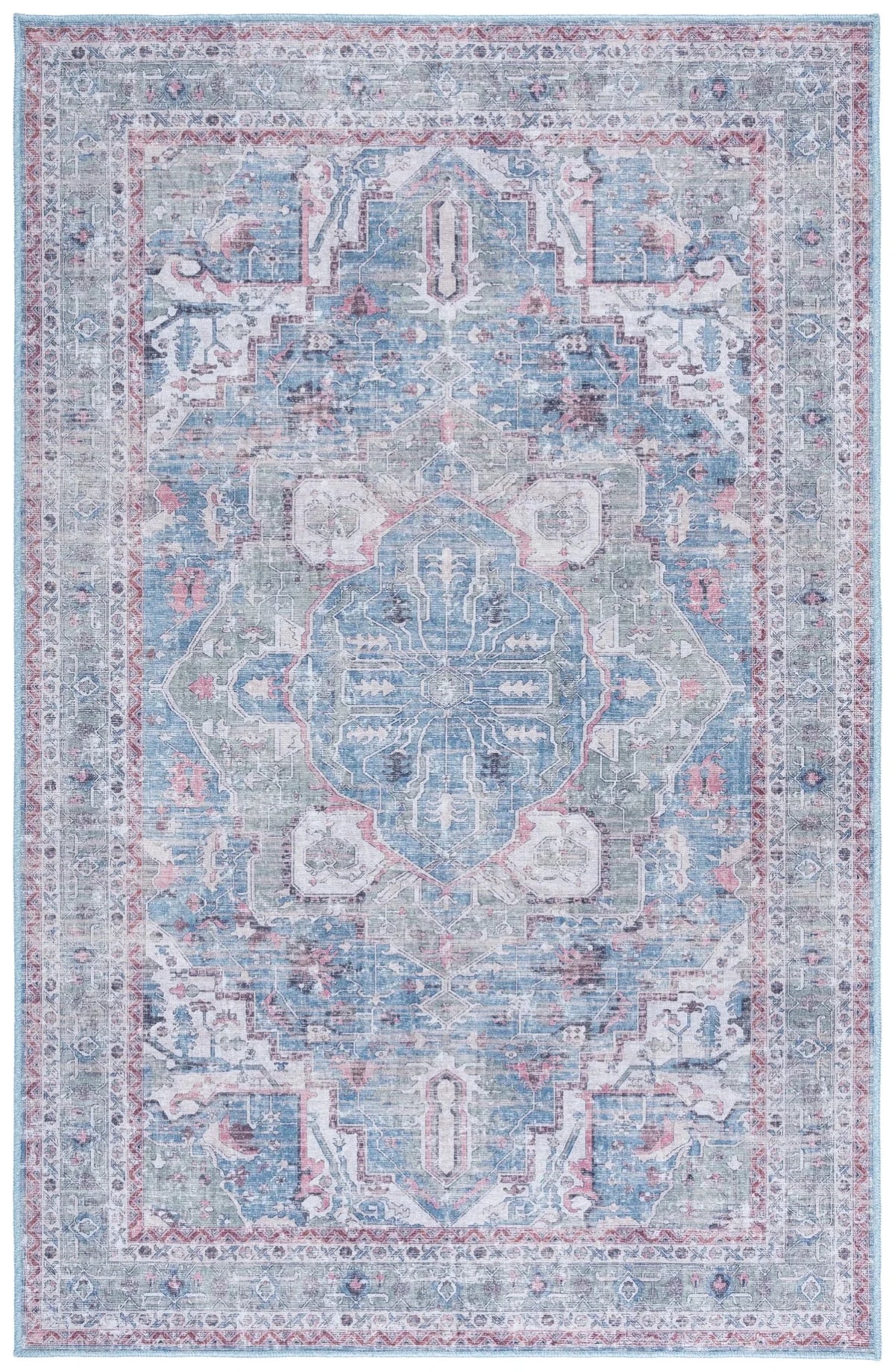 Safavieh Vintage Heriz 800 5'-3" x 7'-6" Rug in Green / Blue