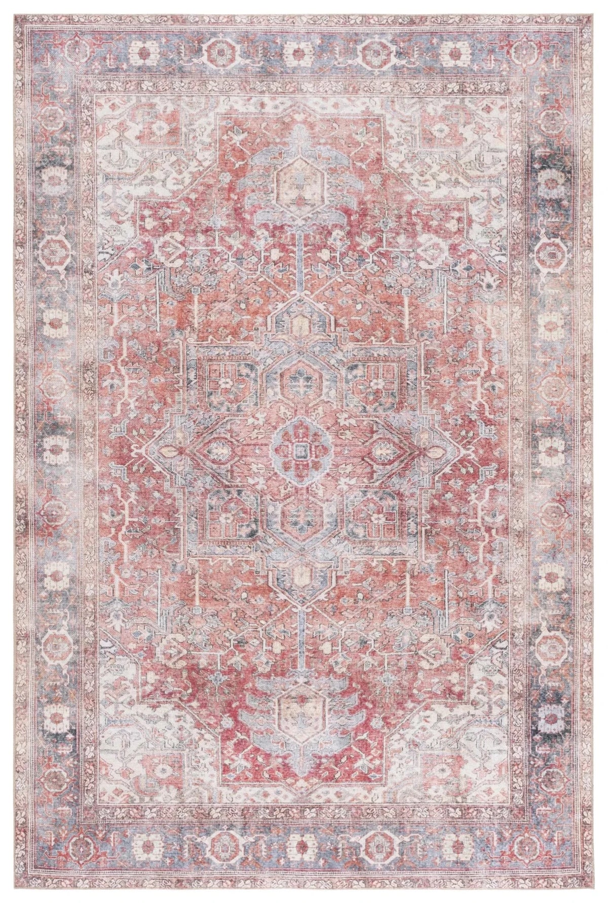Safavieh Vintage Serapi 600 5'-1" x 7'-6" Rug in Red Orange / Grey