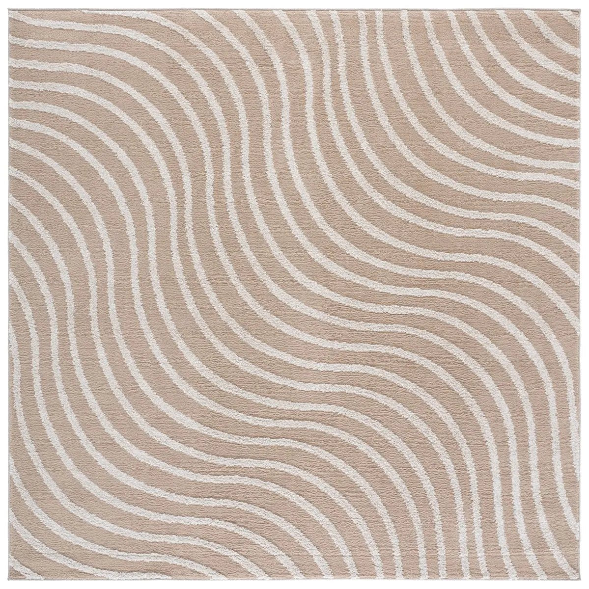 Safavieh Wave 6'-7" x 6'-7" Rug in Beige / Ivory
