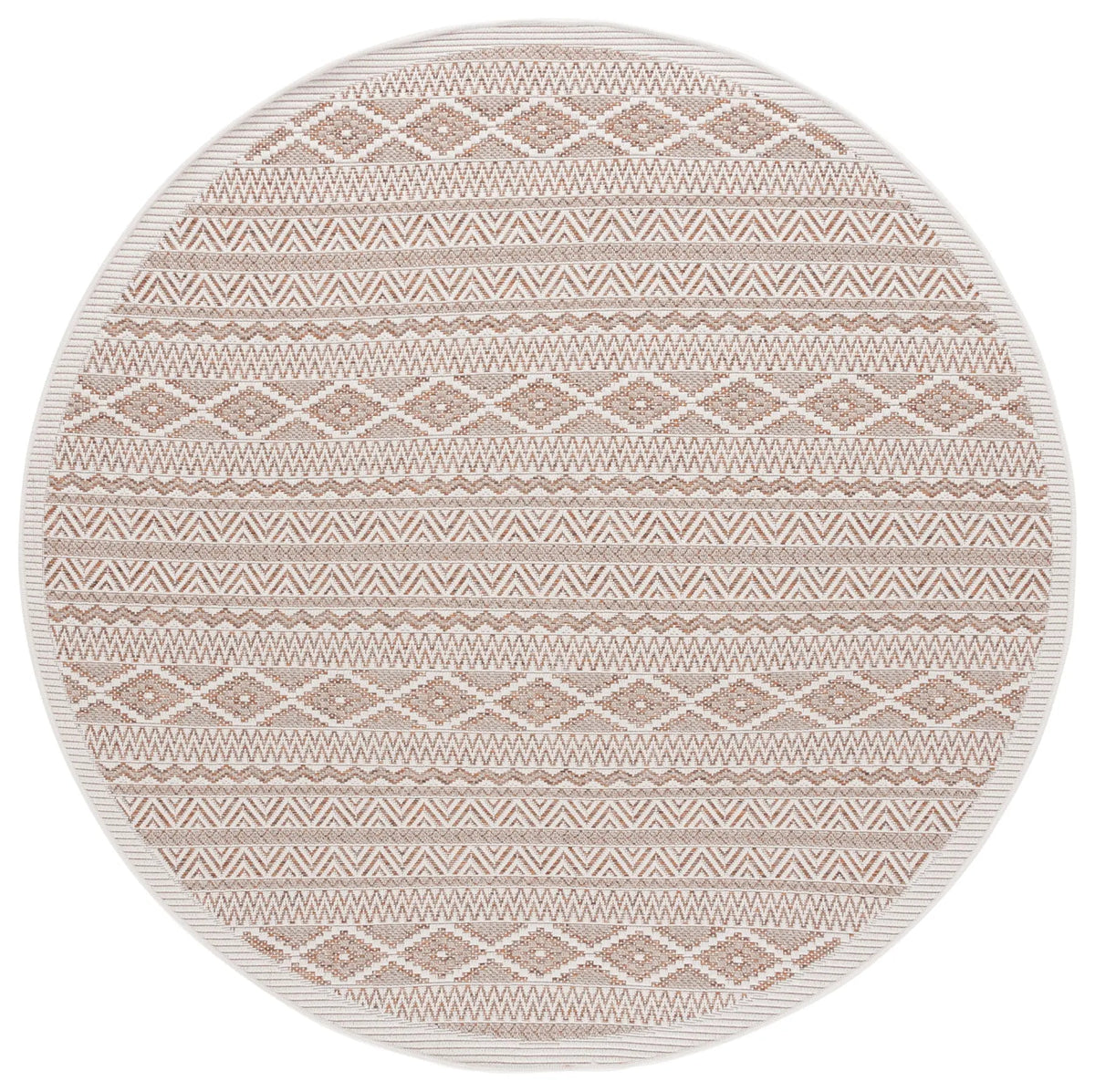 Safavieh Wicker 6'-7" x 6'-7" Rug in Orange / Beige