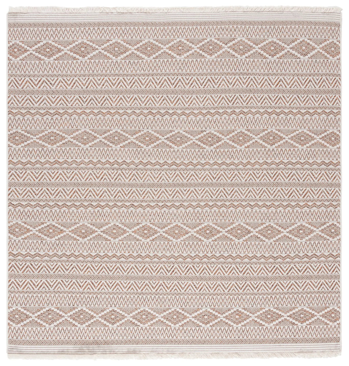 Safavieh Wicker 6'-7" x 6'-7" Rug in Orange / Beige