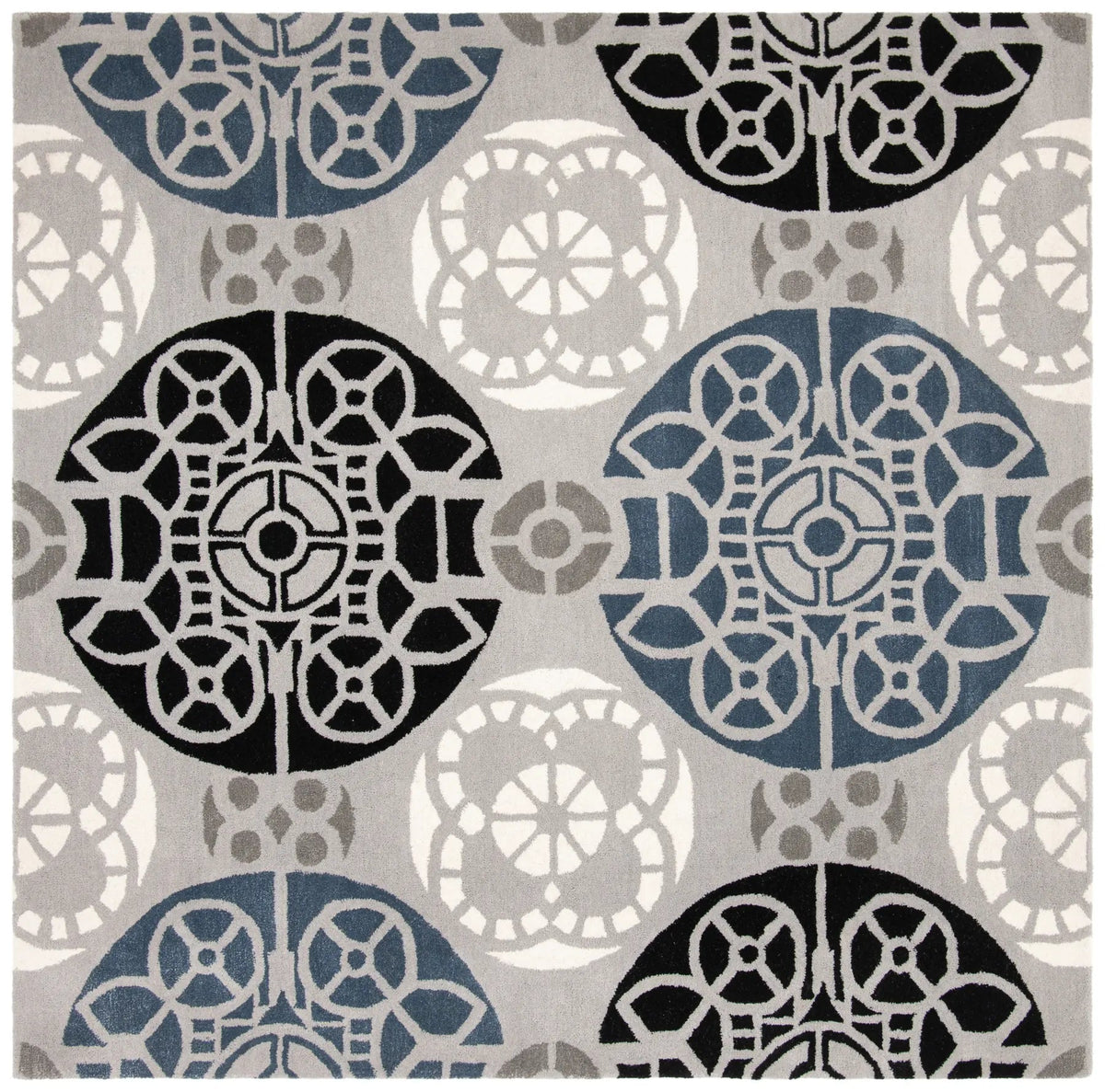 Safavieh Wyndham 7'-0" x 7'-0" Rug in Grey / Black