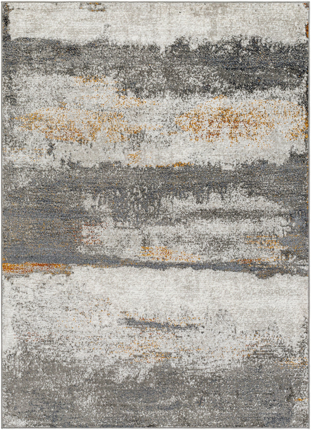 Surya San Francisco Sfo-2300 Charcoal, Ivory, Light Slate, Black, Mustard, Rust Rug.