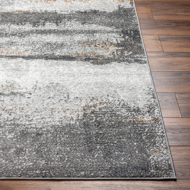 Surya San Francisco Sfo-2300 Charcoal, Ivory, Light Slate, Black, Mustard, Rust Rug.