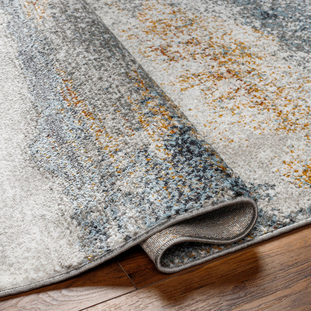 Surya San Francisco Sfo-2301 Blue, Ivory, Charcoal, Black, Mustard, Rust Rug.
