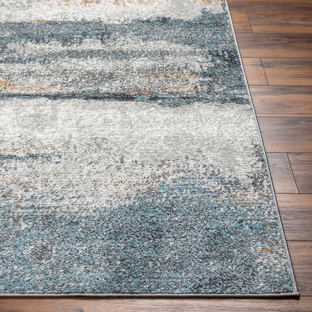 Surya San Francisco Sfo-2301 Blue, Ivory, Charcoal, Black, Mustard, Rust Rug.