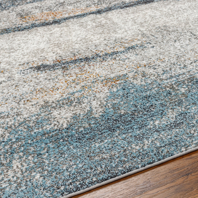 Surya San Francisco Sfo-2301 Blue, Ivory, Charcoal, Black, Mustard, Rust Rug.