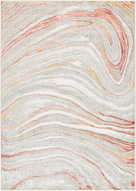 Surya San Francisco Sfo-2302 Dusty Pink, Ivory, Light Gray, Tan, Burgandy, Light Slate Rug.