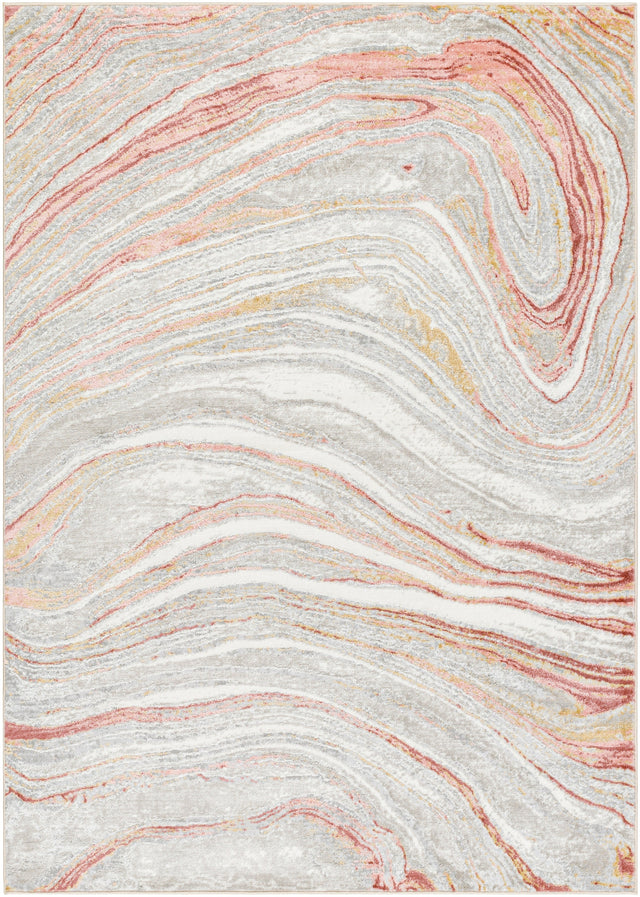 Surya San Francisco Sfo-2302 Dusty Pink, Ivory, Light Gray, Tan, Burgandy, Light Slate Rug.