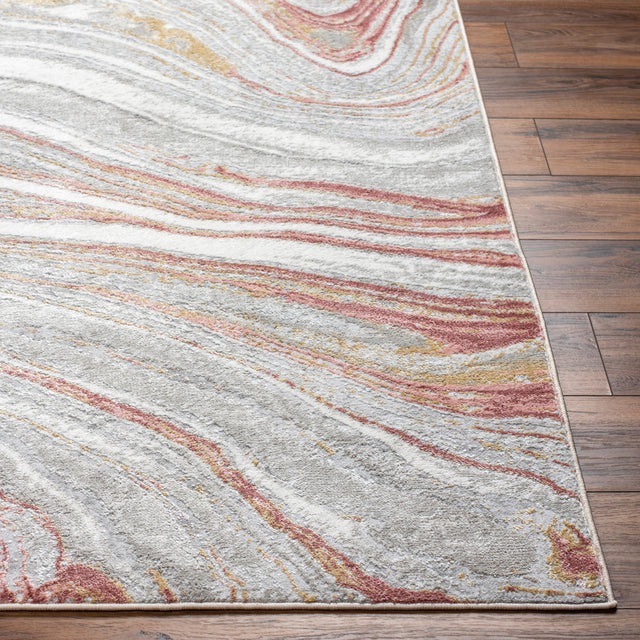 Surya San Francisco Sfo-2302 Dusty Pink, Ivory, Light Gray, Tan, Burgandy, Light Slate Rug.