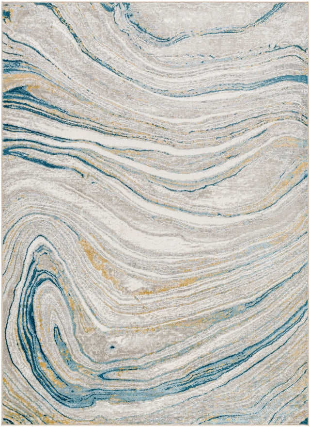 Surya San Francisco Sfo-2303 Blue, Ivory, Light Gray, Tan, Denim, Light Slate Rug.