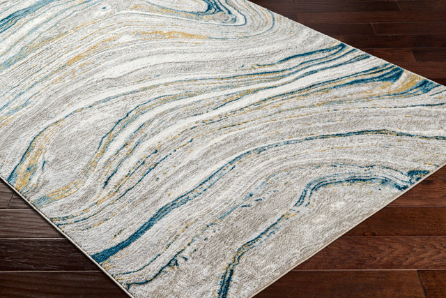 Surya San Francisco Sfo-2303 Blue, Ivory, Light Gray, Tan, Denim, Light Slate Rug.