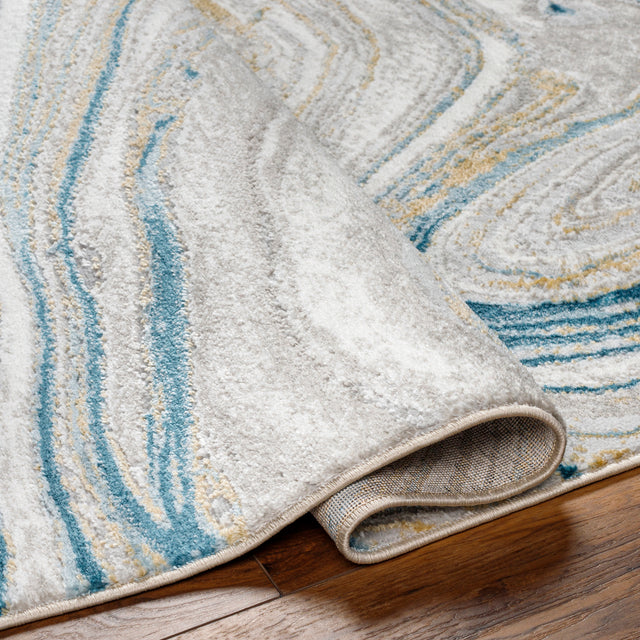 Surya San Francisco Sfo-2303 Blue, Ivory, Light Gray, Tan, Denim, Light Slate Rug.