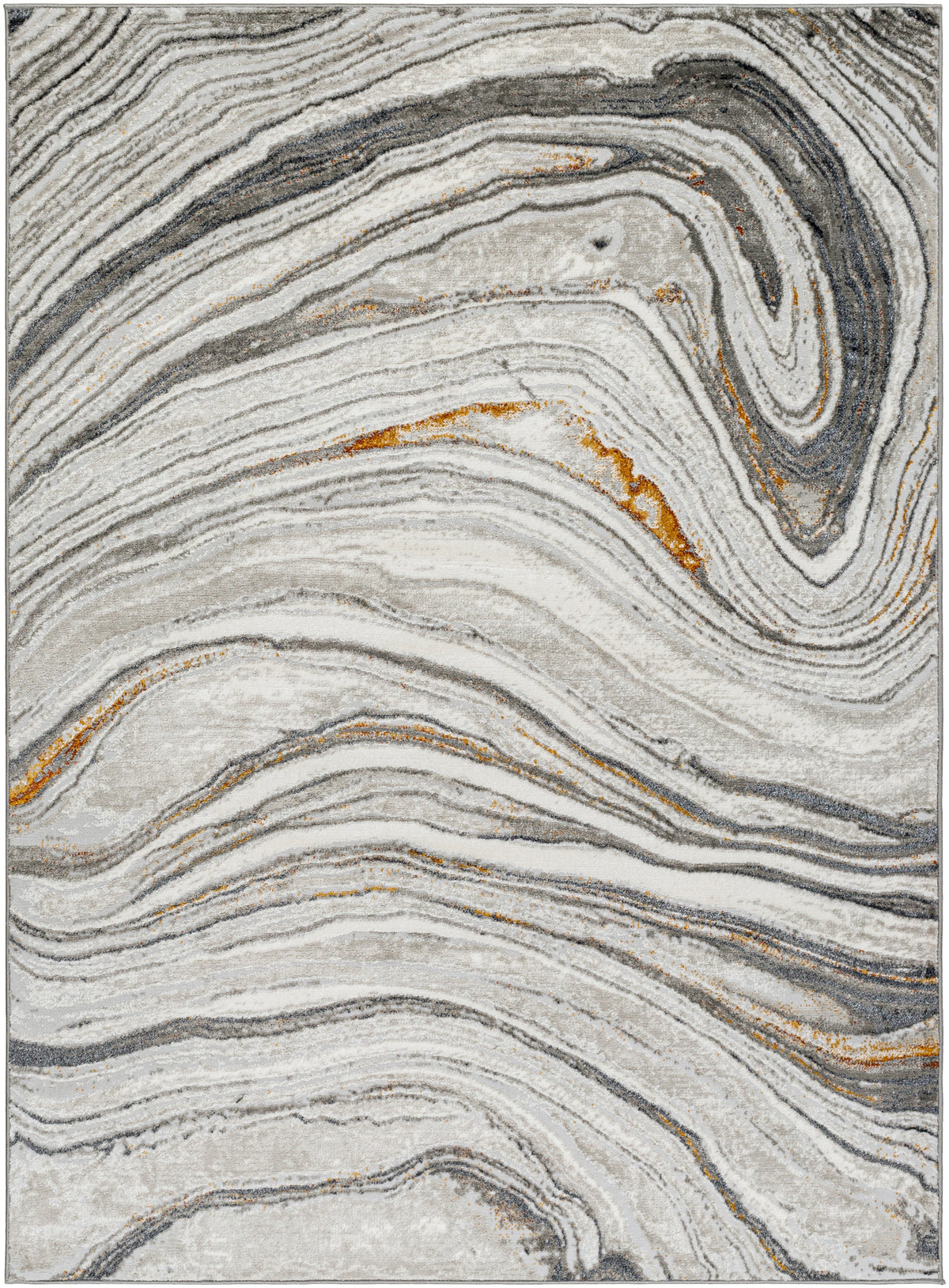 Surya San Francisco Sfo-2305 Light Gray, Ivory, Charcoal, Black, Mustard, Rust Rug.