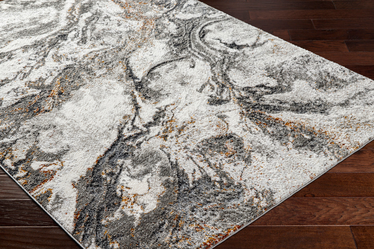 Surya San Francisco Sfo-2315 Charcoal, Ivory, Light Gray, Black, Mustard, Rust Rug.