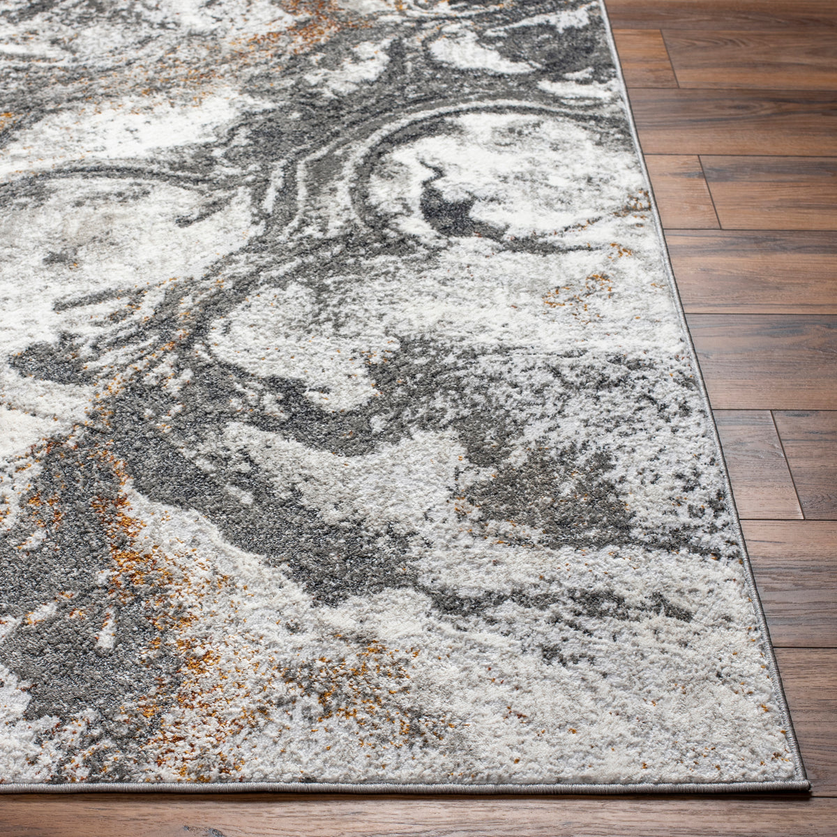 Surya San Francisco Sfo-2315 Charcoal, Ivory, Light Gray, Black, Mustard, Rust Rug.