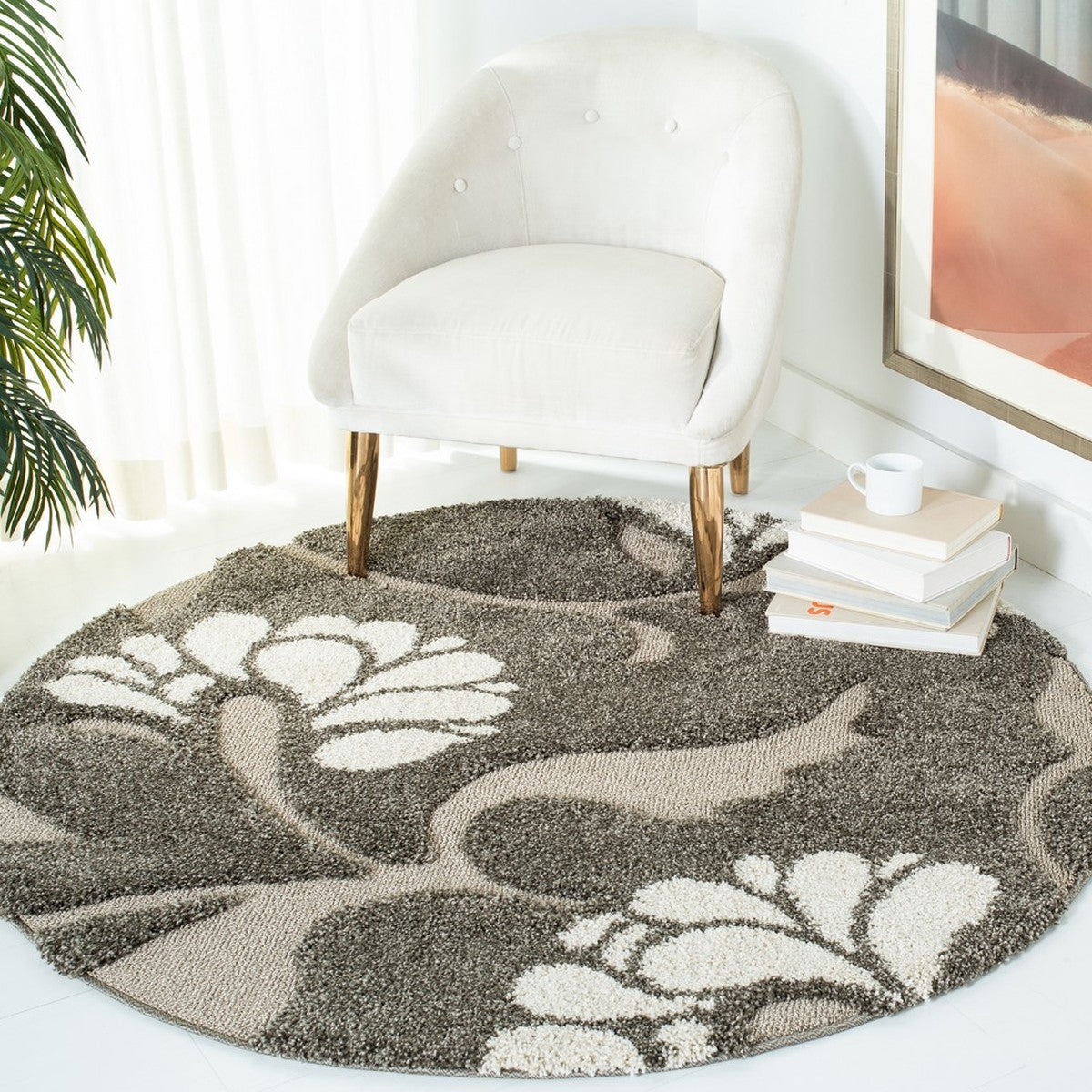 Safavieh Florida Shag Sg459-7913 Smoke / Beige Rugs