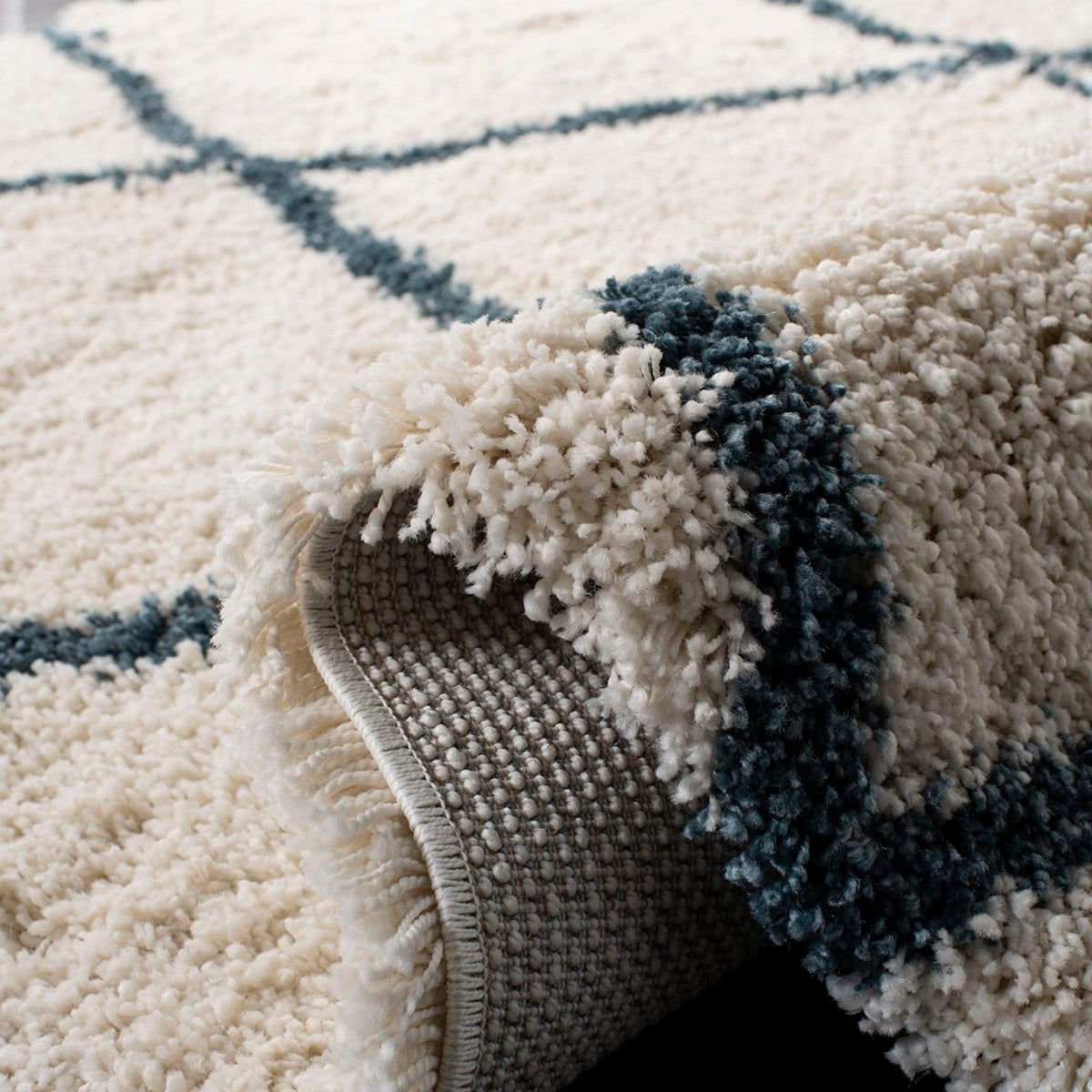 Safavieh Hudson Shag Sgh281T Ivory/Slate Blue Rug
