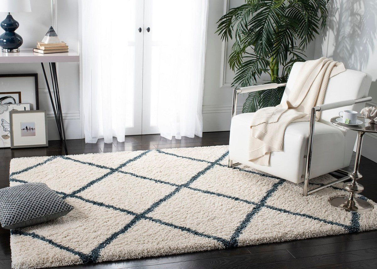 Safavieh Hudson Shag Sgh281T Ivory/Slate Blue Rug