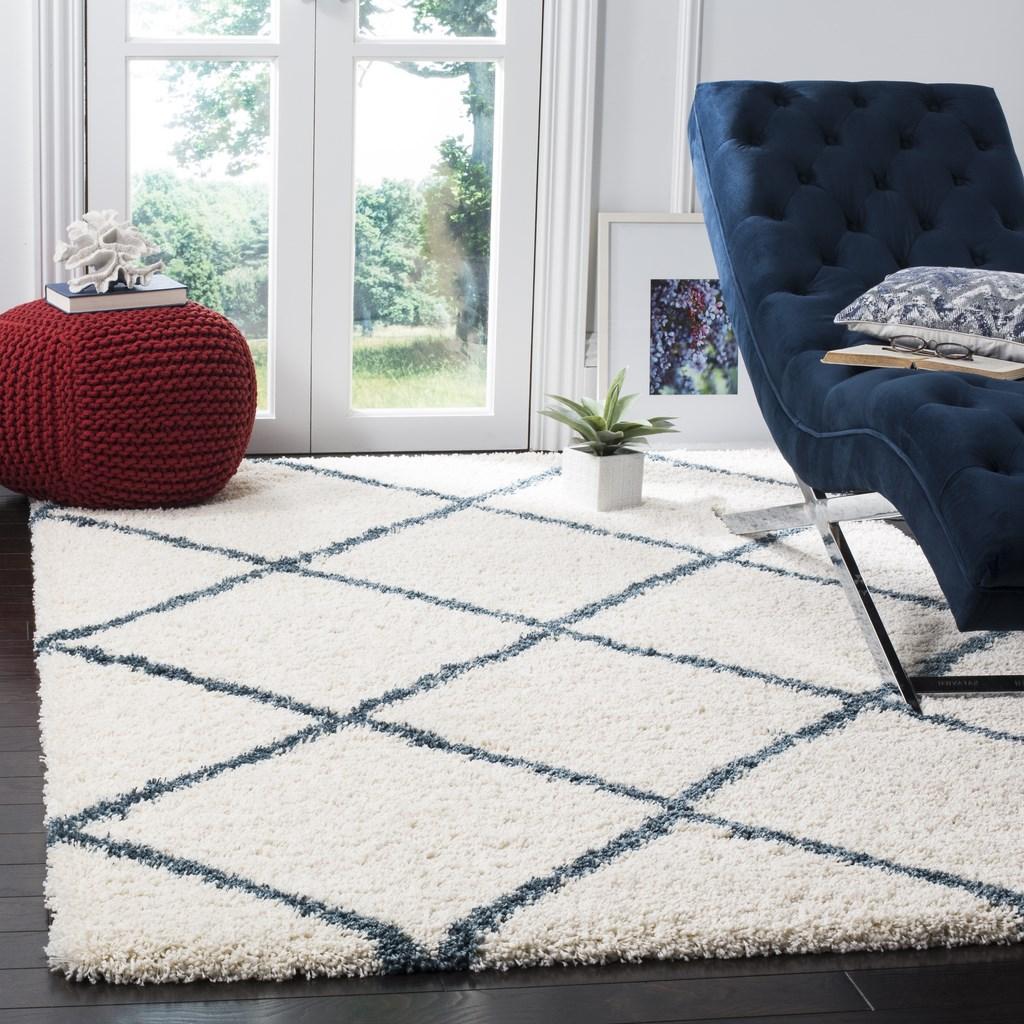 Safavieh Hudson Shag Sgh281T Ivory/Slate Blue Rug